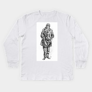 ANTOINE DE SAINT-EXUPERY pencil portrait .1 Kids Long Sleeve T-Shirt